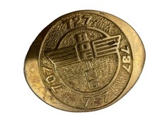 VINTAGE 1970s **BOEING 707 727 737 757**BRASS BELT BUCKLE PreOwned Orig.Patina