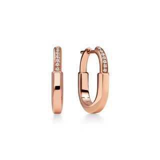 Tiffany & Co. Lock Small Earrings – 18k Rose Gold – Diamonds – Small
