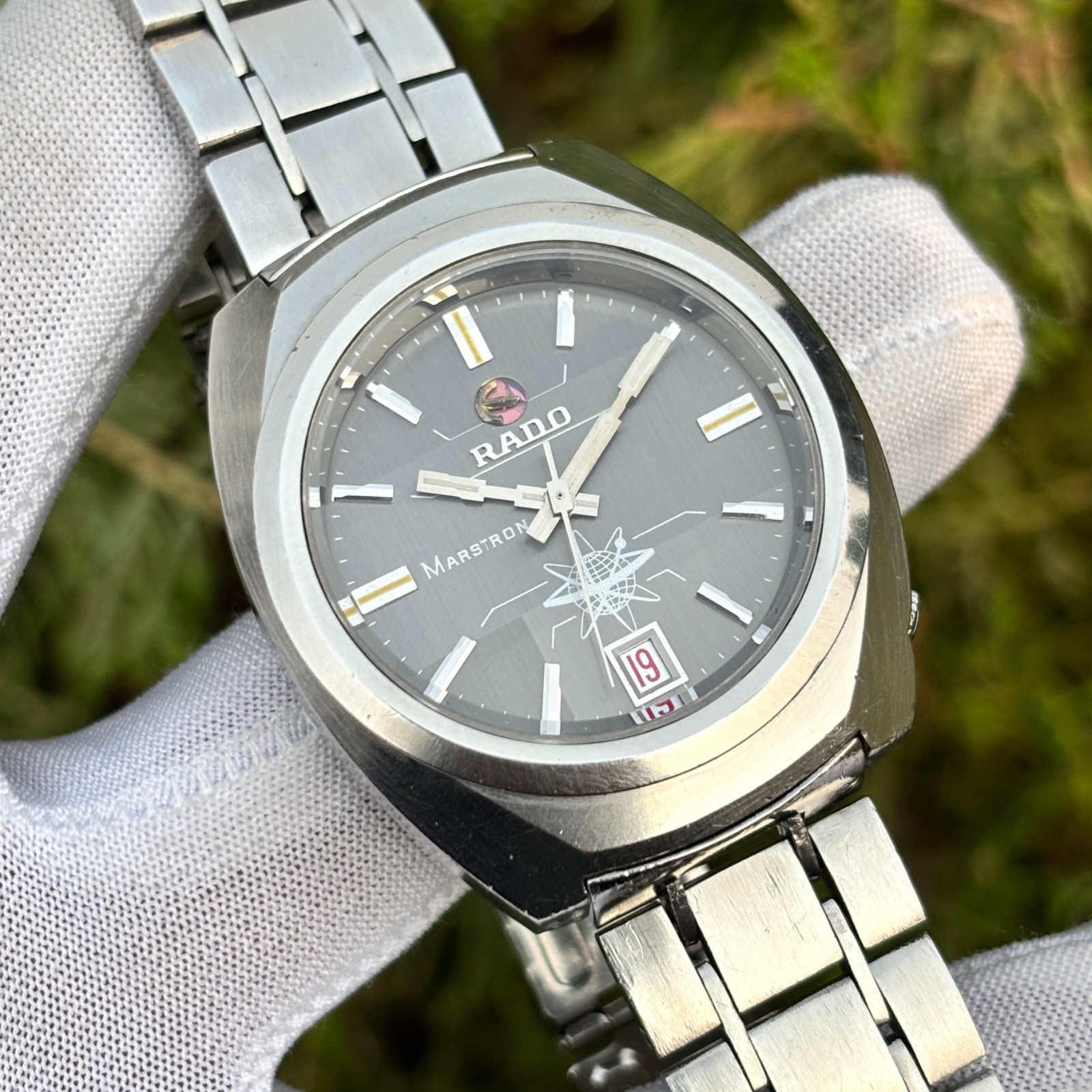 Watch Marstron Dial Electronic 9154 Swiss Gun-Metallic Rado Vintage Men's Atomic - vintagewatches.pk