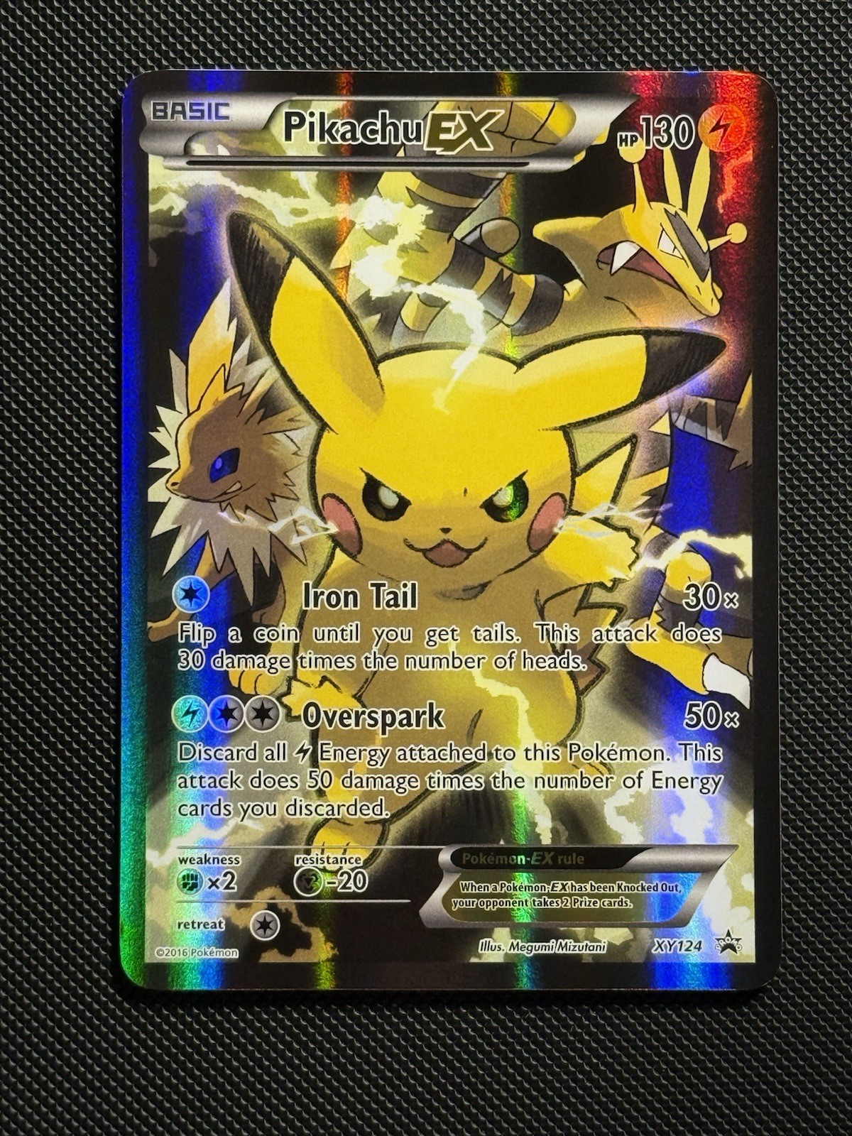 Pikachu EX XY124 XY Black Star Promo Holo 2016 Pokemon Card English 2016
