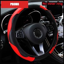 Carbon Fiber Leather Steering Wheel Cover 14.5-15" Universal Car Accessory