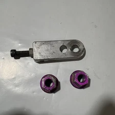 Vintage MONGOOSE BMX Bike Chain Tensioner and PURPLE VG ALLOY NUTS 3/8" 26tpi