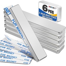 Heavy Duty Neodymium Magnetic Strips, 6pcs, 2.36x0.39 inch, Superior Adhesion