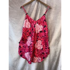 Vintage 90s Rose Satin Slip Dress L Large Chemise Nightie EUC Private Luxuries