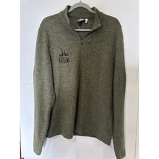 IBEX Berry Heaven's Trail Olive Green Pullover Quarter Zip Mens L