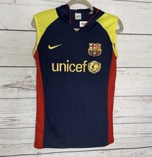 Nike Dri Fit FCB Barcelona Unicef Soccer Jersey Youth 2XL Hooded Sleeveless EUC