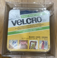 VELCRO 15 ft. x 3/4 in. Black Sticky Back Tape - New In Package