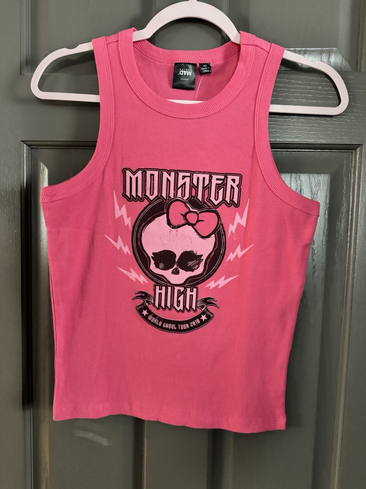 Monster High Pink Girls Medium Sleeveless Tank Top World Gho