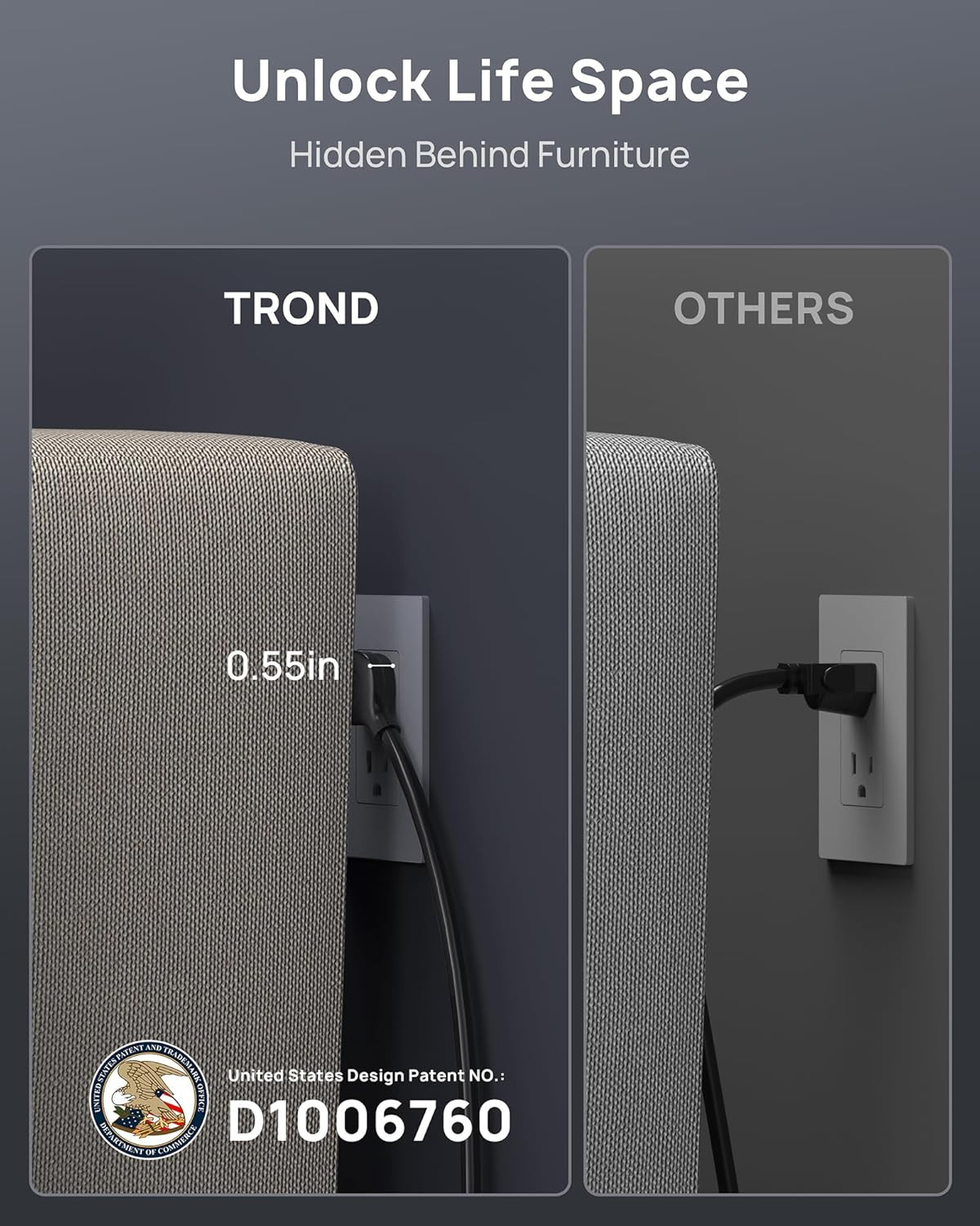 TROND Surge Protector Power Strip, 4000 Joules, ETL Listed, 13 Widely-Spaced Out