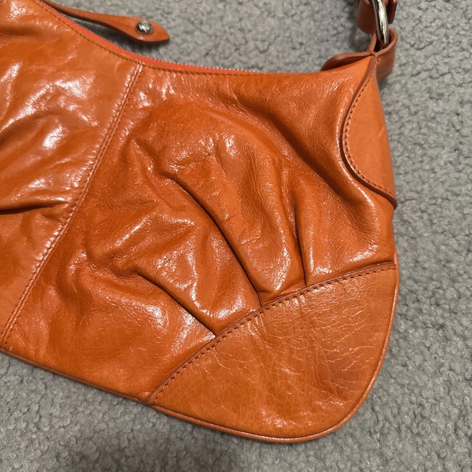 Antiguo bolso de hombro de cuero naranja FRANCESCO BIASIA Foto 3 de 4
