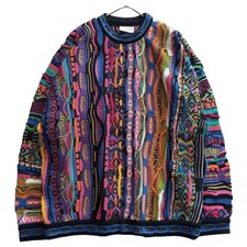 COOGI 3D Knit Sweater XL Multicolor Australia Wool Pullover Vintage F/S
