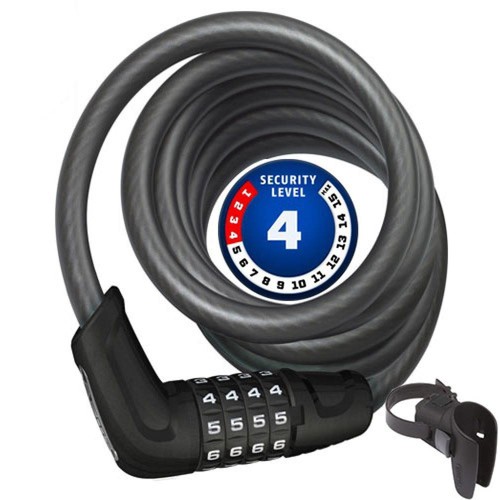ABUS Kabelschloss Tresor 6412C SCMU-Halter - Serrure à combinaison, réglable individuellement - Câble en acier avec gaine plastique - Niveau de sécurité 4