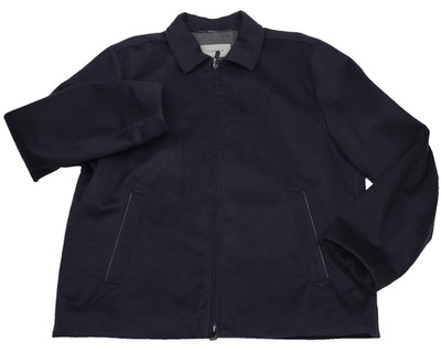 Canali Cashmere Bomber Jacket Mens 40R (Italy 50R) Navy Blue Zip Up Coat
