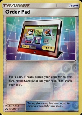 Pokemon TCG Reverse Holo Card Order Pad SM - Ultra Prism 131/156