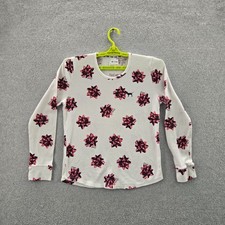 Victoria's Secret PINK Women Sleepwear L White Graphic Print Gift Bows Pajama