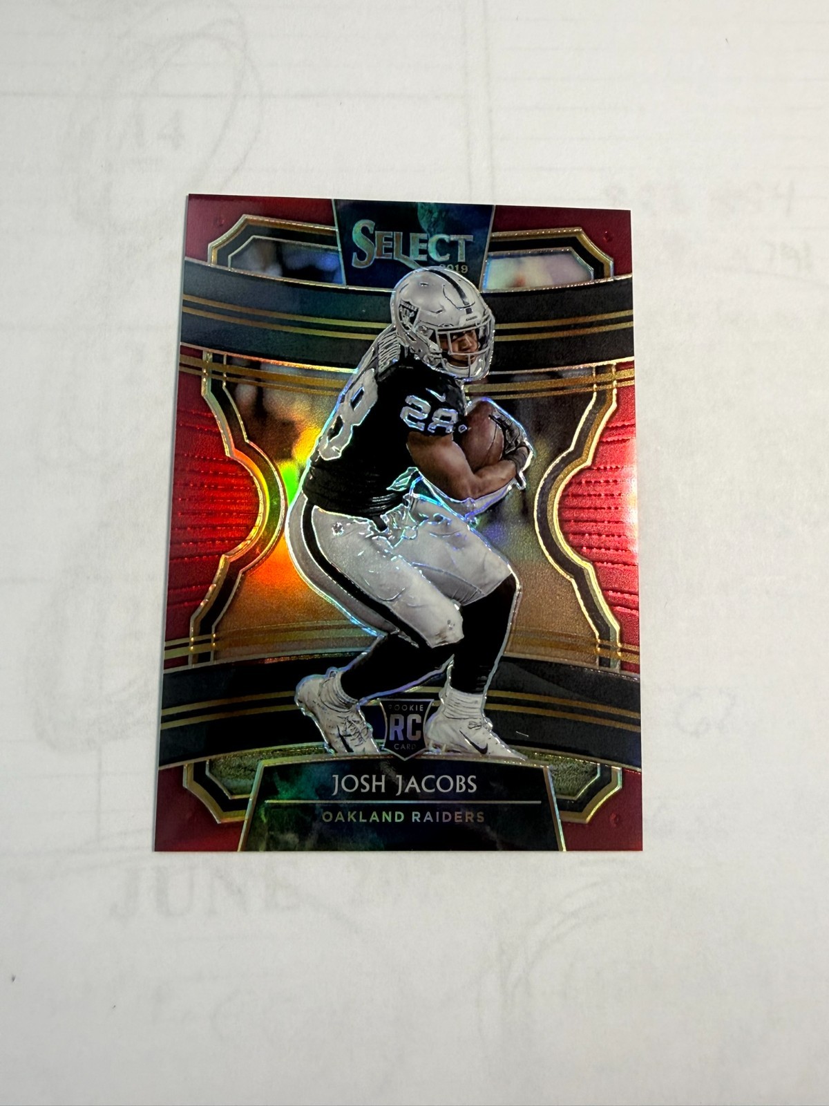 2019 Panini Select JOSH JACOBS #81 Maroon Prizm /149 RC Raiders