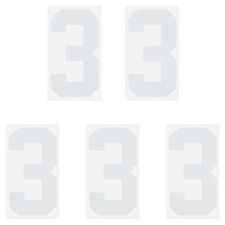 Iron on Number 3 Heat Transfer 8" White Single Number 5Pcs