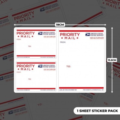 Eierschale USPS Stickerbogen 1 - 19 cm x 13,5 cm 3 personalisierbare Etiketten