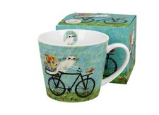 DUO Tasse Straight Mug Bicycle Cats Katzen Porzellan 0,6 L