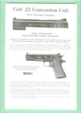 Colt Model 1911 .22 Conversion 1952 Owners Manual Reproduction