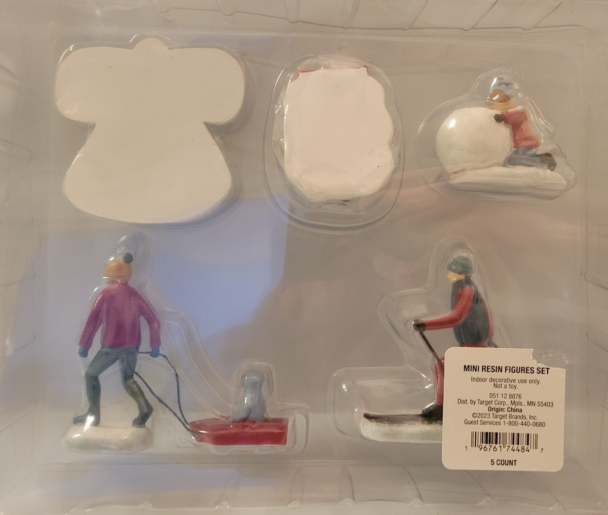 Wondershop Mini 5 Pack Christmas Figures Snow Fun People Ski
