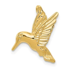 14k Yellow Gold Hummingbird Chain Slide Pendant 1.14gm L-0.75 Inch, W-0.71 Inch