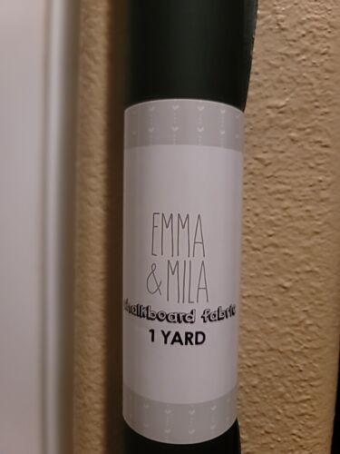 Emma & Mila Black Chalkboad Fabric 1 Yard - Picture 1 of 3