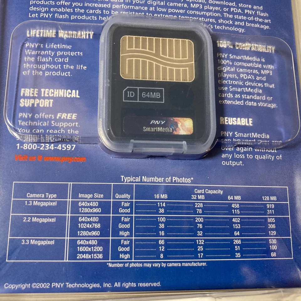 Vintage PNY SmartMedia 64MB Camera Memory Card New Sealed In Package- Free Ship - Image 4 of 4