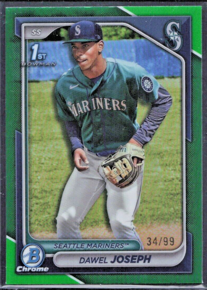 2024 Bowman Chrome Green 34/99 #BCP-176 Dawel Joseph RC - Seattle - MINT