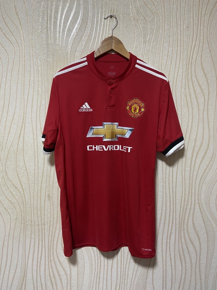 MANCHESTER UNITED 2017 2018 HOME SHIRT JERSEY ADIDAS BS1214 sz L