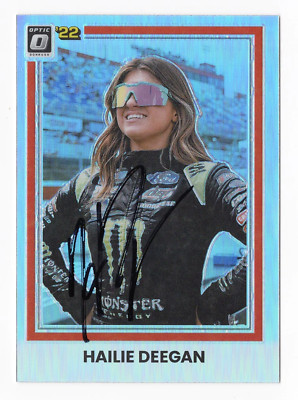 AUTOGRAPHED Hailie Deegan 2022 Donruss Optic Racing DIRT PRINCESS Rare Silver Pr