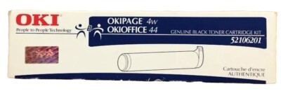 OKI OKIPAGE 4W OKIOFFICE 44 PRINTER TONER CARTRIDGE, GENUINE OEM, 52106201, NEW 