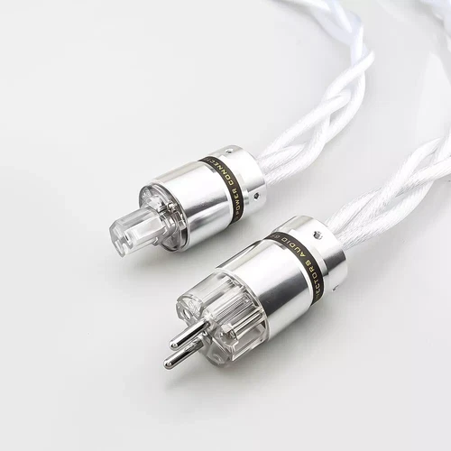 HIFI US AU EU Schuko AC Power Cable 8N Pure Copper Silver Plated OCC Supply - Picture 3 of 10