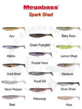 Megabass 4" Spark Shad Paddle Tail Swimbait - Choose Color
