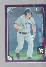 JEFF HENDRIX 2015 BOWMAN CHROME DRAFT PURPLE REFRACTOR CARD #192  /250