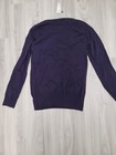 New York & Company Sweater Womens Medium Plum V-Neck Pullover Knit Embellished — photo 2