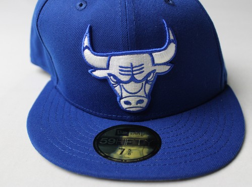 Chicago Bulls Men's New Era 59FIFTY Fitted Cap CD4 Royal/White Size 7 5/8 - Picture 2 of 6