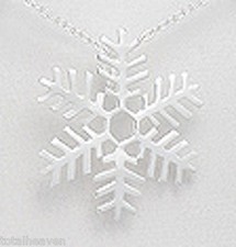 34mm 1.34" Delicate Solid Sterling Silver Snowflake Pendant 4g BEAUTY