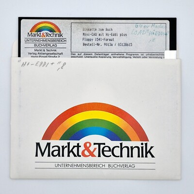   1 Floppy Disk to Book Mini-CAD with Hi-Eddi Plus   Commodore 64 C64 128 C128  