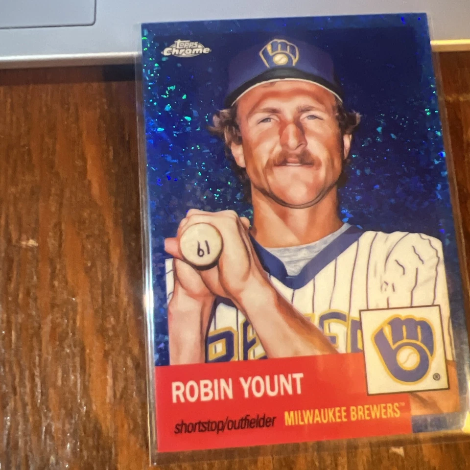Robin Yount 2022 Topps Chrome Platinum Blue Diamond Refractor #409 /199 - Image 3 of 4