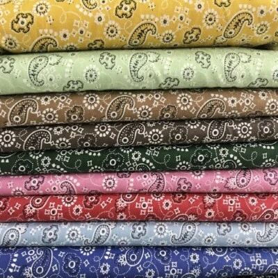 Tissu Vintage Imprimé Paisley Motif Floral 100% Coton Accessoires DIY - Photo 1/4