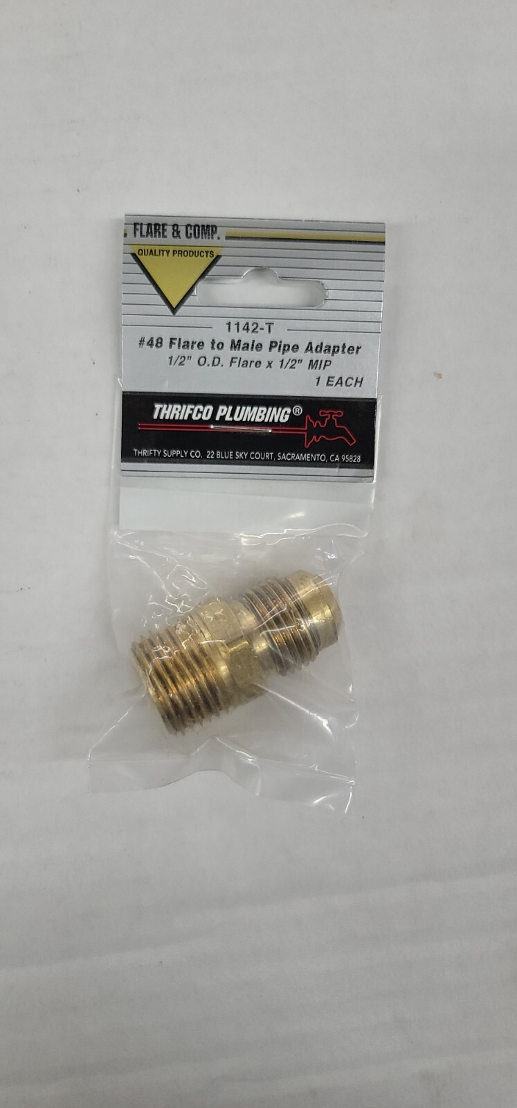 QTY/1 #48 Flare to Male Pipe Adapter - Thrifco Plumbing