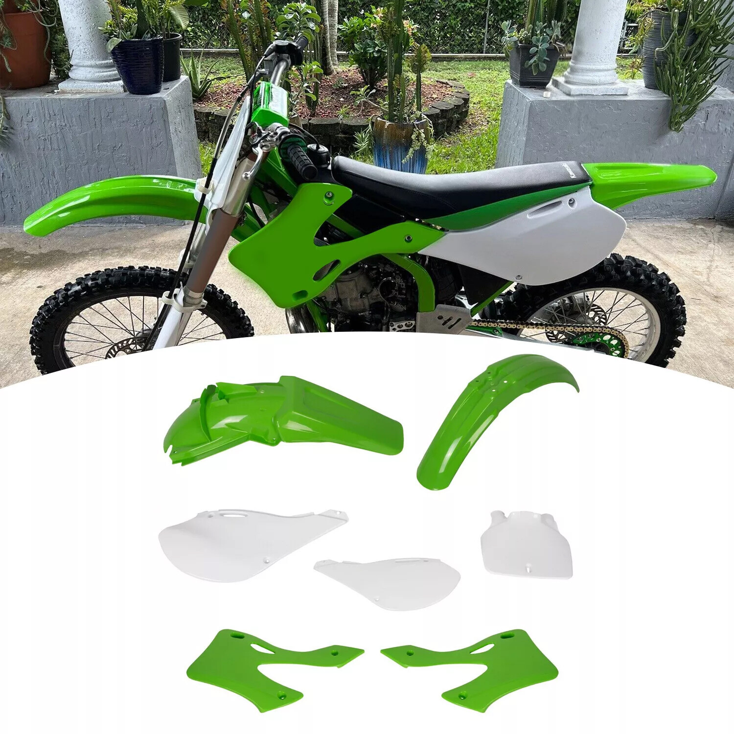 7PCS Plastic Kit Restyle Fairing BodyWork Set For KAWASAKI KX125 KX250 ...