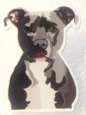 Pitbull Pit Bull Gray & Shadows Flat Acrylic Pin Tie Tac Jewelry