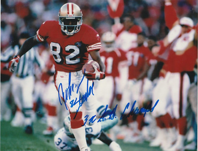 JOHN TAYLOR SAN FRANCISCO 49ERS 3 X SB CHAMPS ACTION SIGNED 8x10