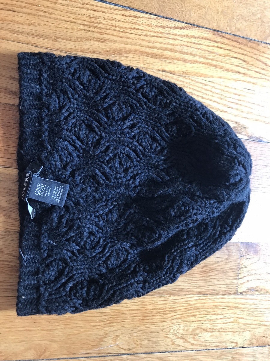 Banana Republic Wool Cashmere blend Black Winter Hat Beanie  display picture 2