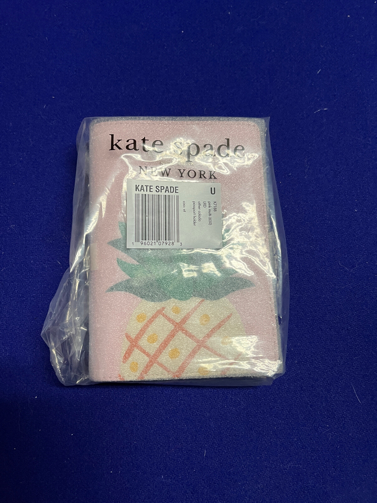 Kate Spade Pineapple Passport Holder Leather Wallet Pink Multi eBay