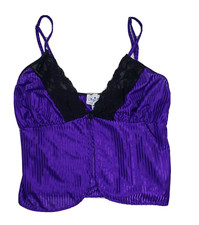 VTG Nancy King Lingerie Vintage Baby Doll Top Cami Sleepwear USA Purple Medium