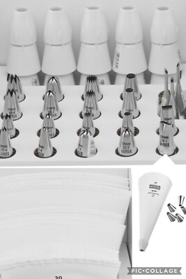 Wilton Spritztüllen Set #12 & #21 - Edelstahl Tüllen Für Kuchendekoration