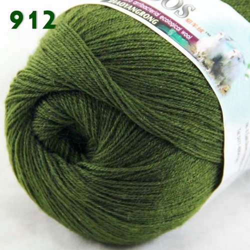 Sale 1ballx50g LACE Crochet Acrylic Wool Cashmere hand knitting Yarn Olive green - Picture 3 of 24